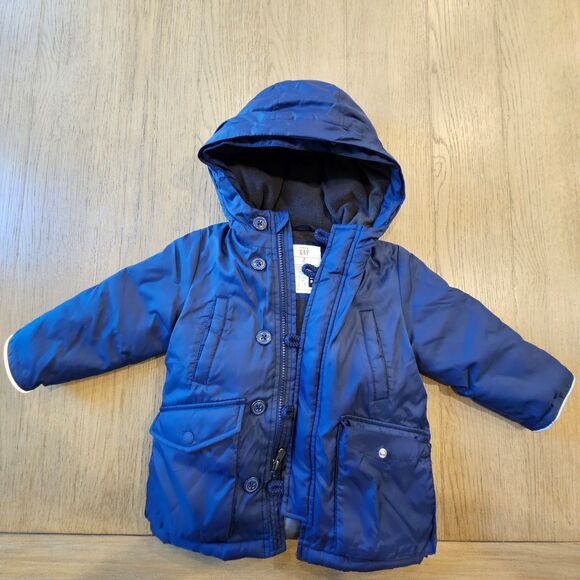 GAP Blue Water Resistant Jacket With Hood Toddler Boys 2T - Picture 1 of 10